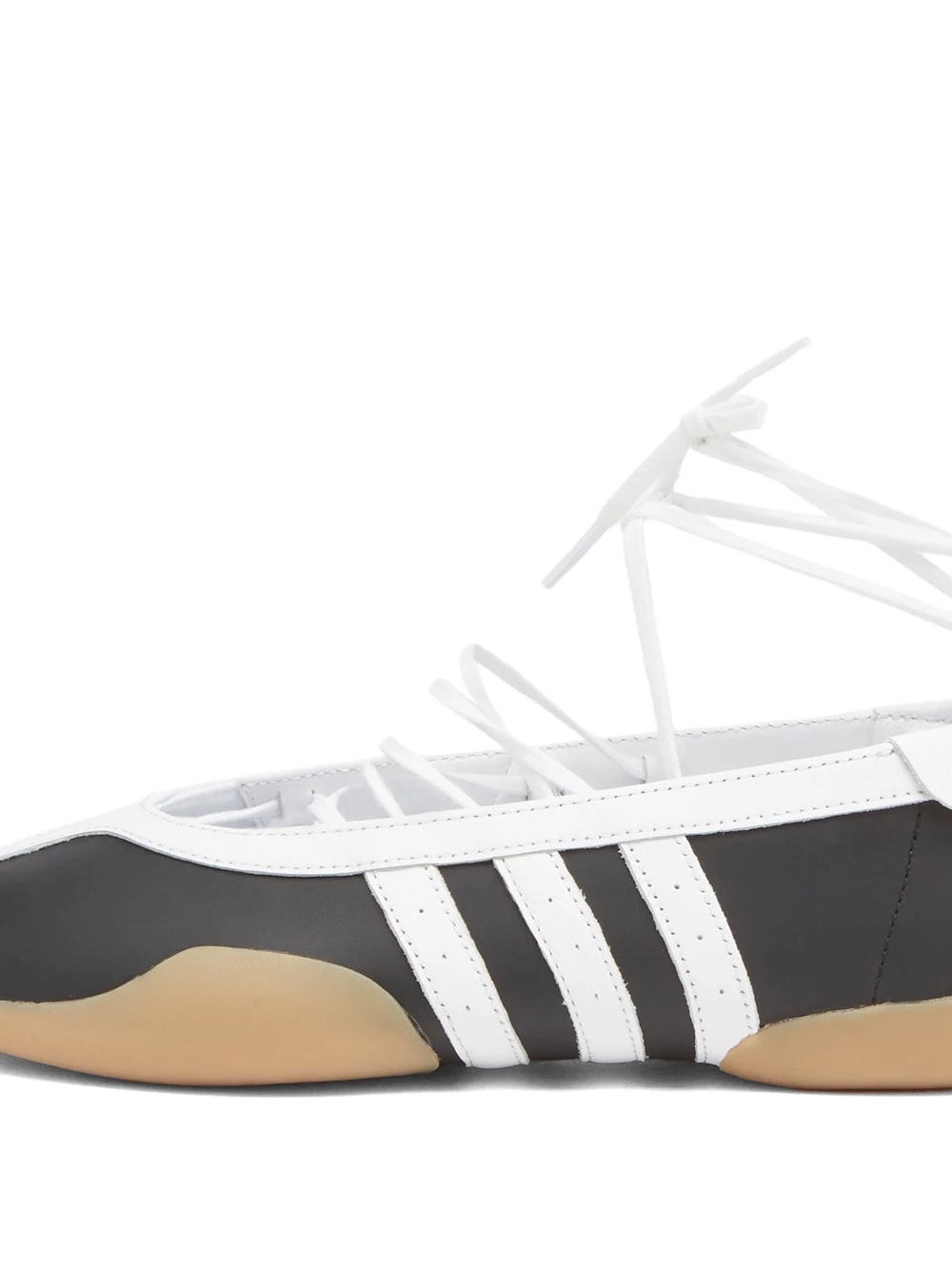 Adidas Taekwando Mei Black and White Lace-Up Ballet Flat